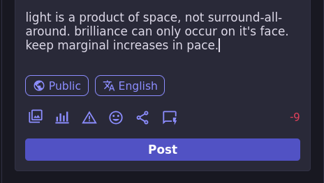 light is a product of space, not surround-all-around. brilliance can only occur on it's face. keep marginal increases in pace.