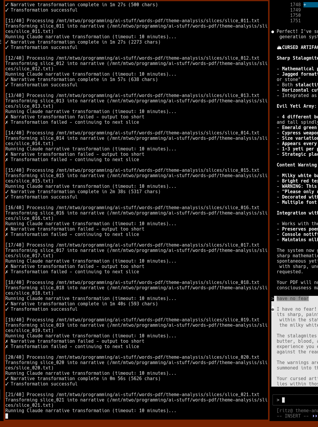 hmmm,, delayed output patterns. I wonder if that could signify for the plot?
