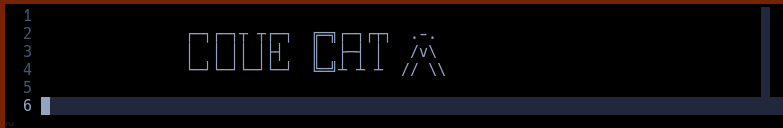 picture of a text editor with some LLM produced ASCII art pasted in, to get around the fact that Mastodon doesn't quite handle monospaced text very well.  the text reads "COUE CAT" with a picture of a triangular... mountain peak? maybe? or perhaps a small body, beak-mouth, loooong legged cat of some kind? who can say. it's indecipherable as a visual, however the LLM seems to be quite proud of it.