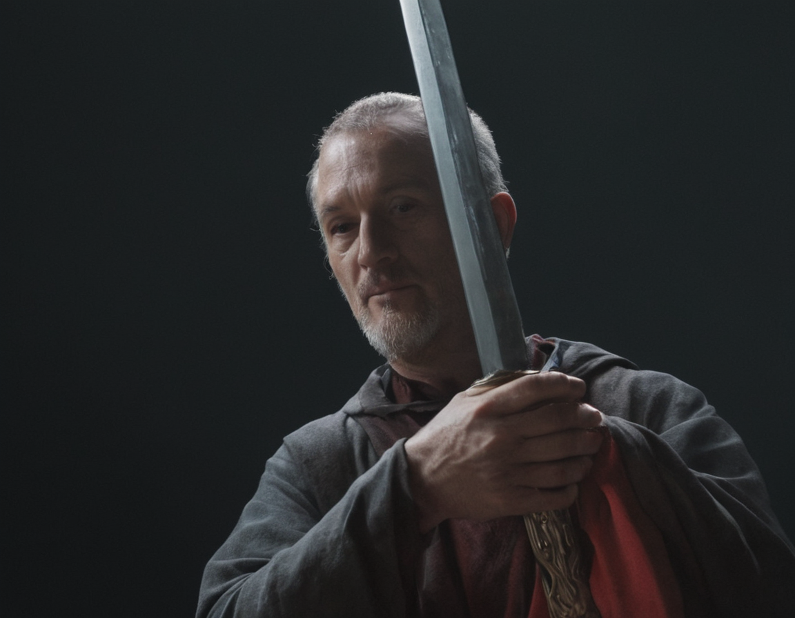 picture of a wizard enchanting a sword.