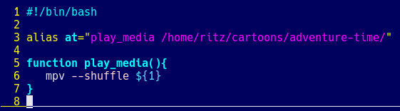 A bash script that plays a random episode of Adventure Time from a terminal.