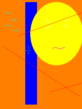 6. picture of the sun cast upon a sunset background, with a large tower of shadow flanked by images of birds and contrails of airplanes. there is an indicator on the blue box meaning someone who is looking at it. don't look at the sun!  silly to assume that our perspective of reality is viewed from the same direction as a planetary body. anyway the face of the planet in question is [redacted] (not really but like... I'm redacting it for artistic purposes because I'm trying to convey a truth with that redaction that is important for the viewer and listener to understand. My ears when I type so fast, owwww)  oh the birds are so pretty, like little things that hold their own against gravity. I'd love to watch them flutter, if only I could see every inch of the planet.  I wonder if you could design a building to explode such that only a single interior building was damaged, and everyone else in the building would only hear a muffled "boom" but more like "boof" but not quite so fluttery, and more "bang" but not "ban ggg" but more like "bnf" pronounced "buh nuh fff" except a little bit more like "bmft" but without each syllable being pronounced at once, more like all four together at once.  especially if you had several rooms between them. I mean, if you know when to open and close the doors so they think their region is inhabited, perfect. but if they don't know you they just pretend the building is empty... even though it's hard to find parking???  anyway theres more but no words