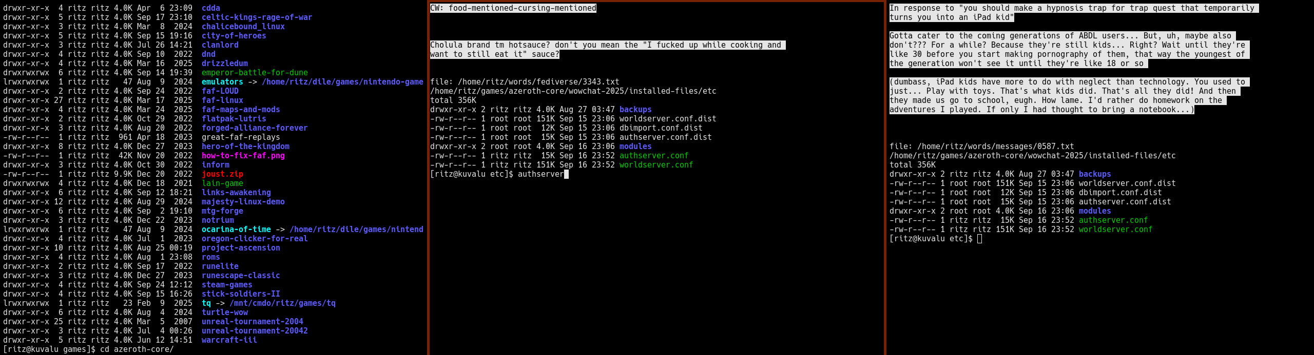 picture of a games directory and some other stuff