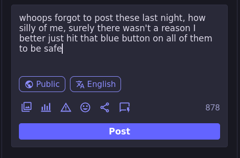 screenshot of the post so the dear readers (the ones with or without antlers) can see the blue button in reference to the post which says post.